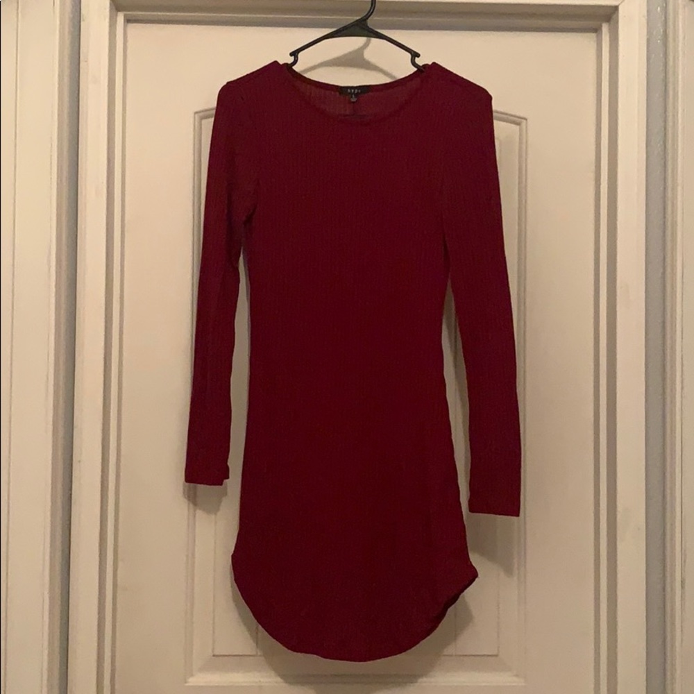 Hype Red Ribbed dress